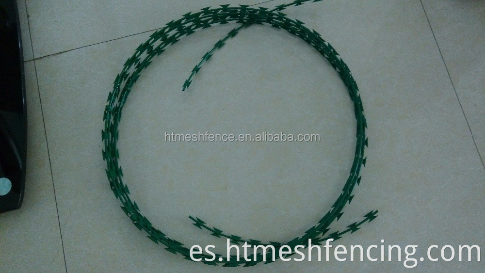 BTO-22 Green Powder Coated Concertina Razor Barbed Wire